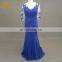 Royal Blue See Through Back Sleeves Appliques Bohemian Style Mother Of The Bride Dress For Evening