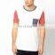 contrast color o neck custom pocket tshirt pattern