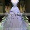 1A882B Elegant Light Blue Satin Open Neck Wedding Gown Evening Dress 2016