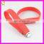 Red High Quality Colorful Custom USB Silicone Wristbands