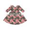 Boutique Quality Kids Clothes Plants Printing Girls Long-sleeved Autumn Dress