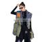 TWOTWINSTYLE Vest For Women V Neck Sleeveless Thick Loose Oversized Patchwork Tassel Streetwear