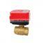 CWX-60P series large output torque in mini electric water valve 220v motorized valve brass ball valve