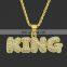 Custom Jewelry BLING Hiphop DIY Baguette name necklace personalised Letter Mens Miami Cuban Chain necklace