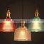 Retro European Colorful Glass Pendant Light Antique Decorative Hanging Lamp