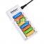 bulk 8 slots fast charging aa aaa battery charger with turning light function for rechargeable batteries