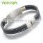 Topearl Jewelry 304 Stainless Steel Hot Jewelry Trends 2016 Black Rubber Batman Bracelet MEB233