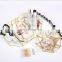 Nordic Gold Retro Glass Mirror Brass Polygon Decorative Tray Desktop Cosmetics Serving Tray For Home Decor