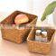 Natural Handmade Woven Storage Bins Small Woven Wicker Open Storage, Rectangular Handmade Seagrass Baskets