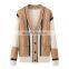 Women's Customized V-Neck Cardigan Wholesale Casual Solid Pattern Chunky Knit Button Winter Cashmere Sweater