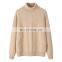 Pure 100% Cashmere Turtleneck Sweater Winter Thick Warm Loose Knit Casual Solid Pattern with Front Logo