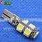 Topsale T10 auto led bulbs 194 9smd 5050 canbus auto led