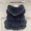 The lady doesn like the same lychee skin imported whole-skin fox fur bread blocks fashionable slim vest sheepskin hood
