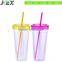 Transparent acrylic mug in different colors