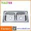 Inset double bowl stainless steel kitchen sink for India market HD9446B
