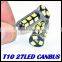 T10 CANBUS LED 27smd-2835 SMD 600LM WHITE LIGHTS ERRO FREE 194 168 W5W 2835 BULB LAMP high Lumen Canbus