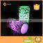 Automatic Changing LED Color Candle Wick Silver Flower Printed Candle Set