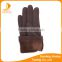 ladies spandex velvet gloves with leather decoration for wholesale