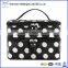 Fashion Cosmetic Bag Double Layer Dot Pattern Travel Toiletry Bag Organizer With Mirror