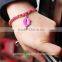 Hot Sell Big Lips Retro Fashion Pink Women Velvet Gold Chain Bracelet