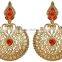 Indian Gorgeous Antique Gold Plated Earrings With Tikka Set For Girls & Women