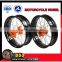Motorcycle wheels:KTM Supermoto wheelsets: orange hubs with black rims 3.50-17" and 5.00-17"