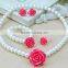 TOP SELLING Girls Imitation Pearls Flower Shape Kids Children Jewelry set/