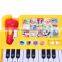 Customized plastic kids piano toy with microphone for sale
