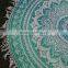 Green Ombre Mandala Round Beach Thow Round Towel