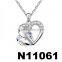 fashion austria crystal interlocking sideways heart necklace