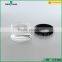 50ml transparent glass cosmetic cream jar with black plastic cap