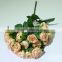 Small wholesale artificial flowers rose making for home decoration with 18 heads