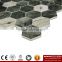 IMARK 3D Inkjet Printing Urban Wood 2" Hexagonal Glass Mosaic Tile CODE IH6-004
