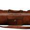 Waterproof pure leather light brown sports and gym duffel bags canvas