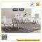 Metal dining room sets furniture with marble top dining table and leather dining chair