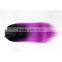 7pcs 220g cheap hair weaving modacrylic fibre shed free ombre color synthetic straight hair weft with big lace closure