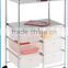 3 tier double drawer storage organizer rolling with 2 tier shelf trolley cart