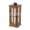 Hot selling brown LED candle wooden lantern for outdoor decor