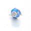 D163 blue enamel silver charm beads,white star with crystal for decoration