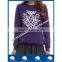 Girls' Leisure Purple Fleece Sweater with white logo printed
