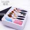 Wholesale 7pcs Rose gold tooth brush shaped Beauty Brush Set with Silicone brush cleaner and Sponge
