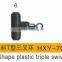 High quality T-shape triple brass fishing swivel