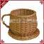 Indoor desk decoration wicke rwoven novelty small teacup planters