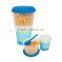 Two in One Take It To Go Container Milk Cereal Snack Healthy Eat Meal Box