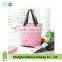 Full color printing 300D Polyester fashion tote bags with square zipper pocket