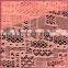 Orange geometric stretch tricot fabric, fashion swiss lace fabric