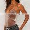 Velvet Clothing Beige Lace Trim Camisole Top for Women 2016 HST2549