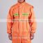 High Visibility Safety orange rain gear wear rain suit polyester /pvc nylon/Rubber rain coat waterproof