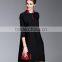 New arrival fashion stand collar women pleated A-line dress