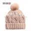 New Fashion Style Acrylic 70% Wool 30% Cable-knit Beanie Winter Hat